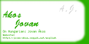 akos jovan business card